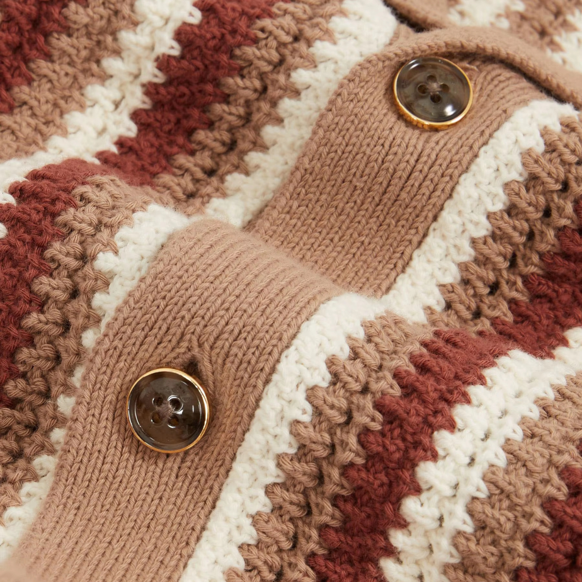 Men's Vintage Stripe Knit Button Up Shirt