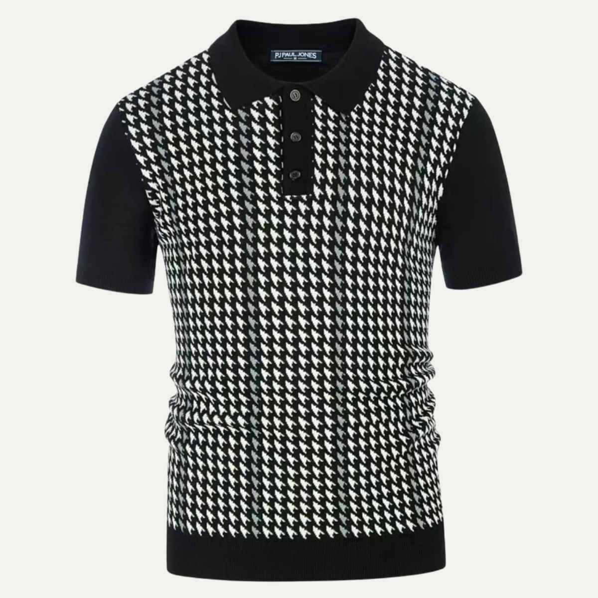 Amarone Men's Polo Shirt Contrast Pattern Knit - VibreMode
