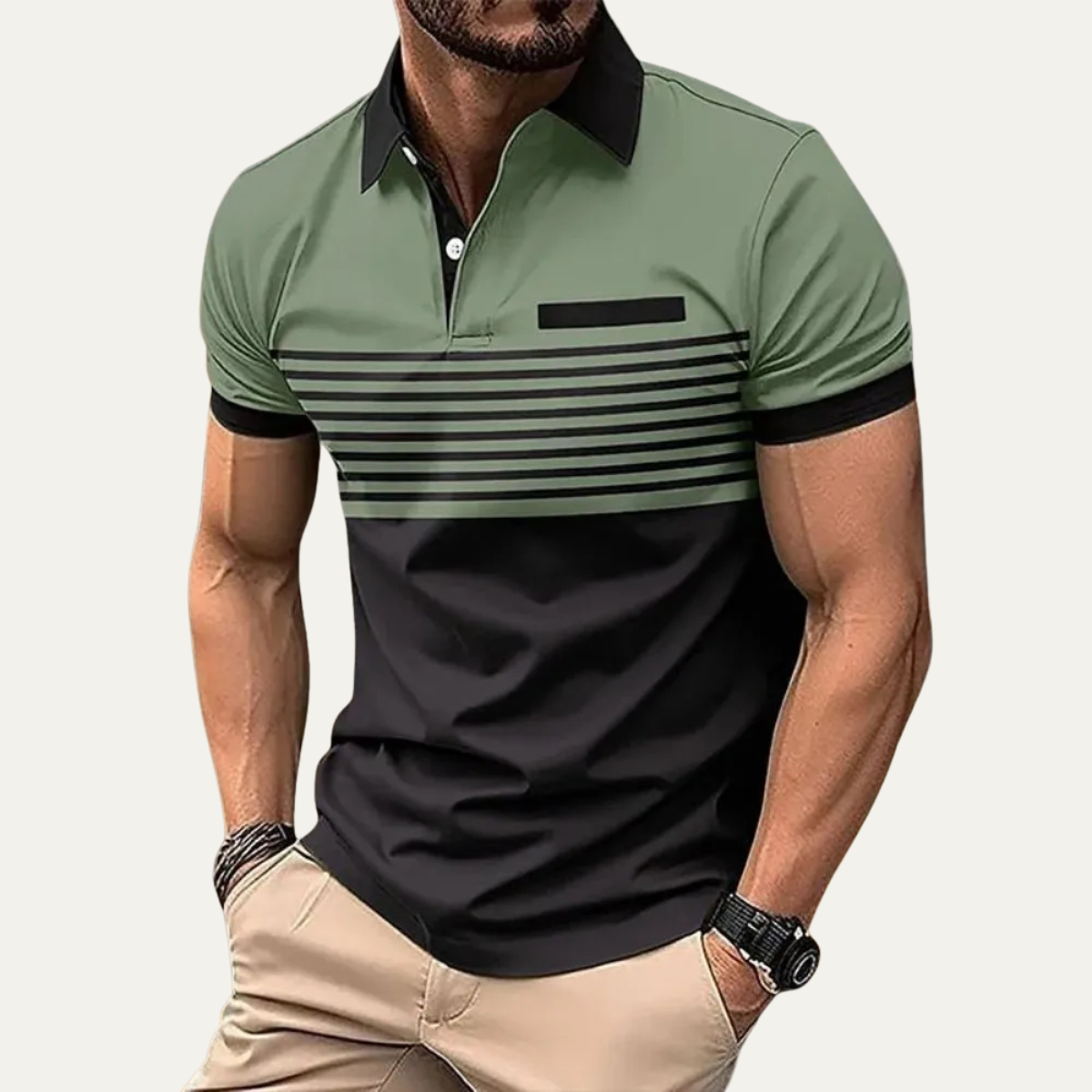 Men's Slim Fit Striped Polo Shirt