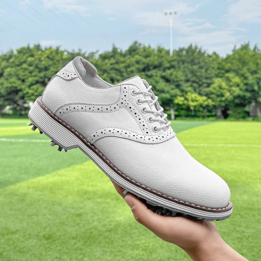 Classic Golf Shoes Leather Brown