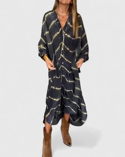 Colorful Floral Mid Length Summer Dress