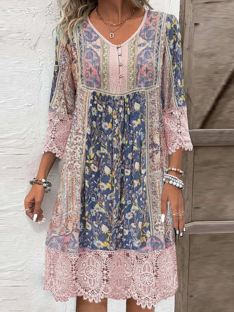 Chic Floral Lace Women's Dress - VibreMode