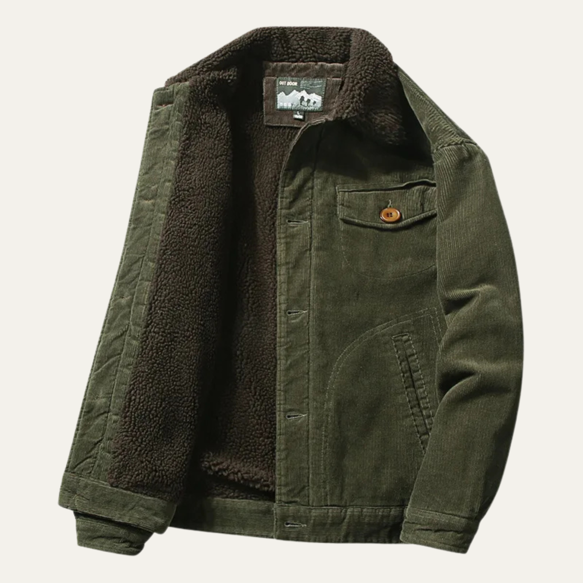Montefalco Men's Corduroy Jacket Turn Down Collar