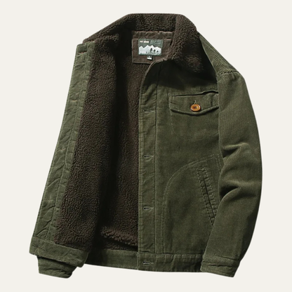 Montefalco Men's Corduroy Jacket Turn Down Collar