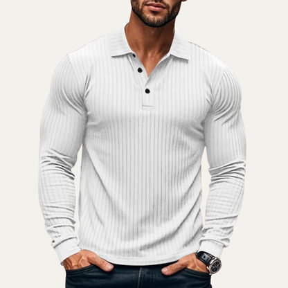 Men's Ribbed Knitted Polo Shirt