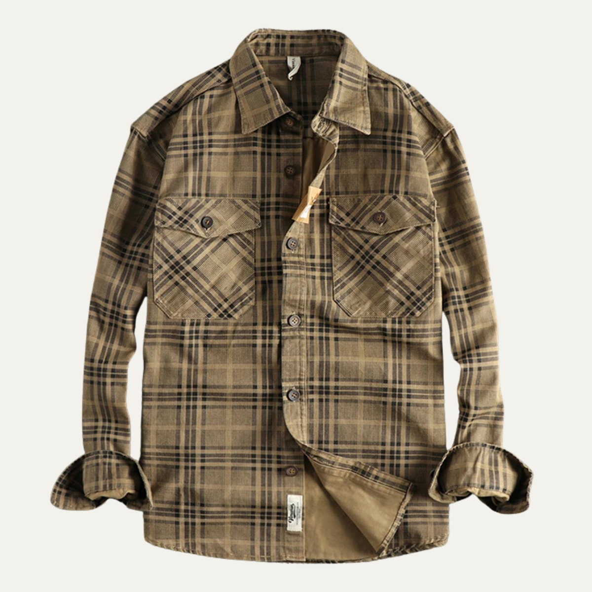 Men's Cotton Shirt Jacket Lightweight Checkered - VibreMode
