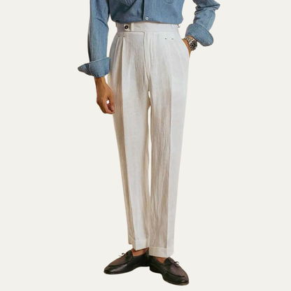 Men's Linen High Waist Dress Pants