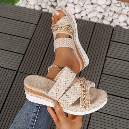 Women's Woven Slip On Sandals - VibreMode