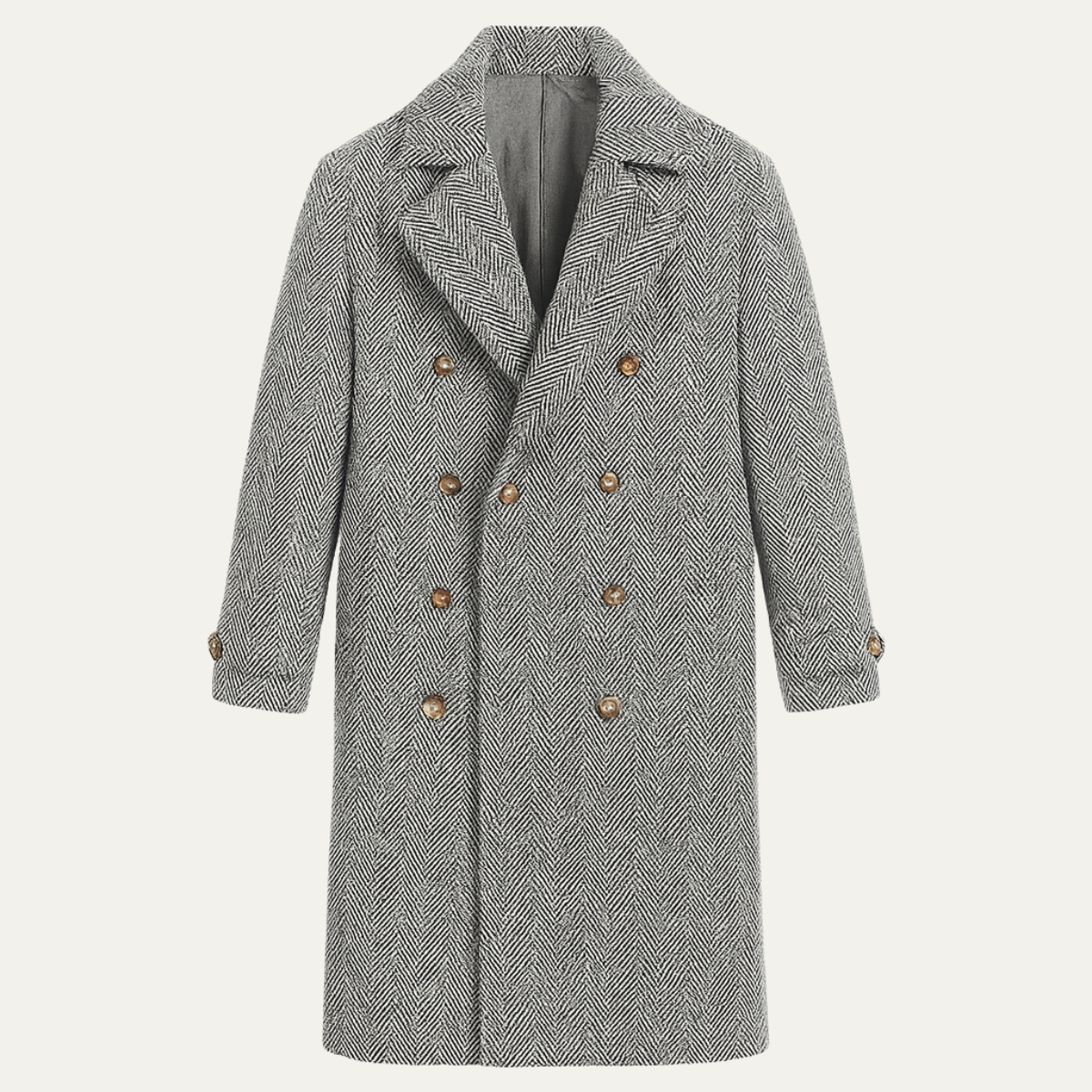 Men's Wool Blend Double Breasted Coat - VibreMode