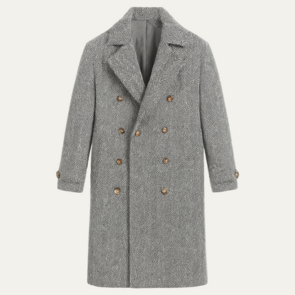 Men's Wool Blend Double Breasted Coat - VibreMode
