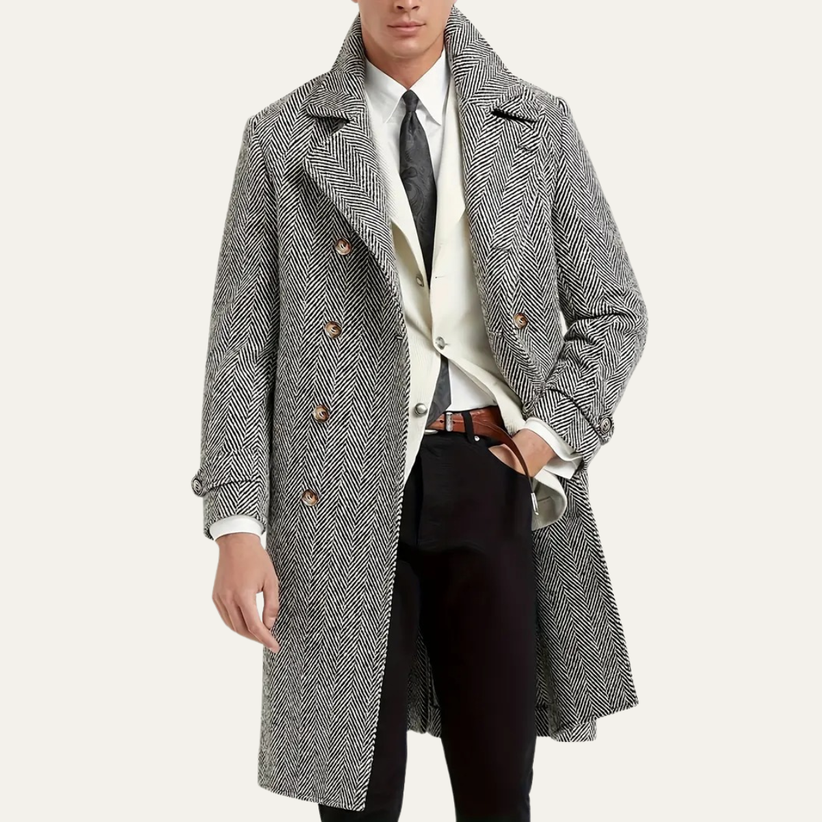 Men's Wool Blend Double Breasted Coat