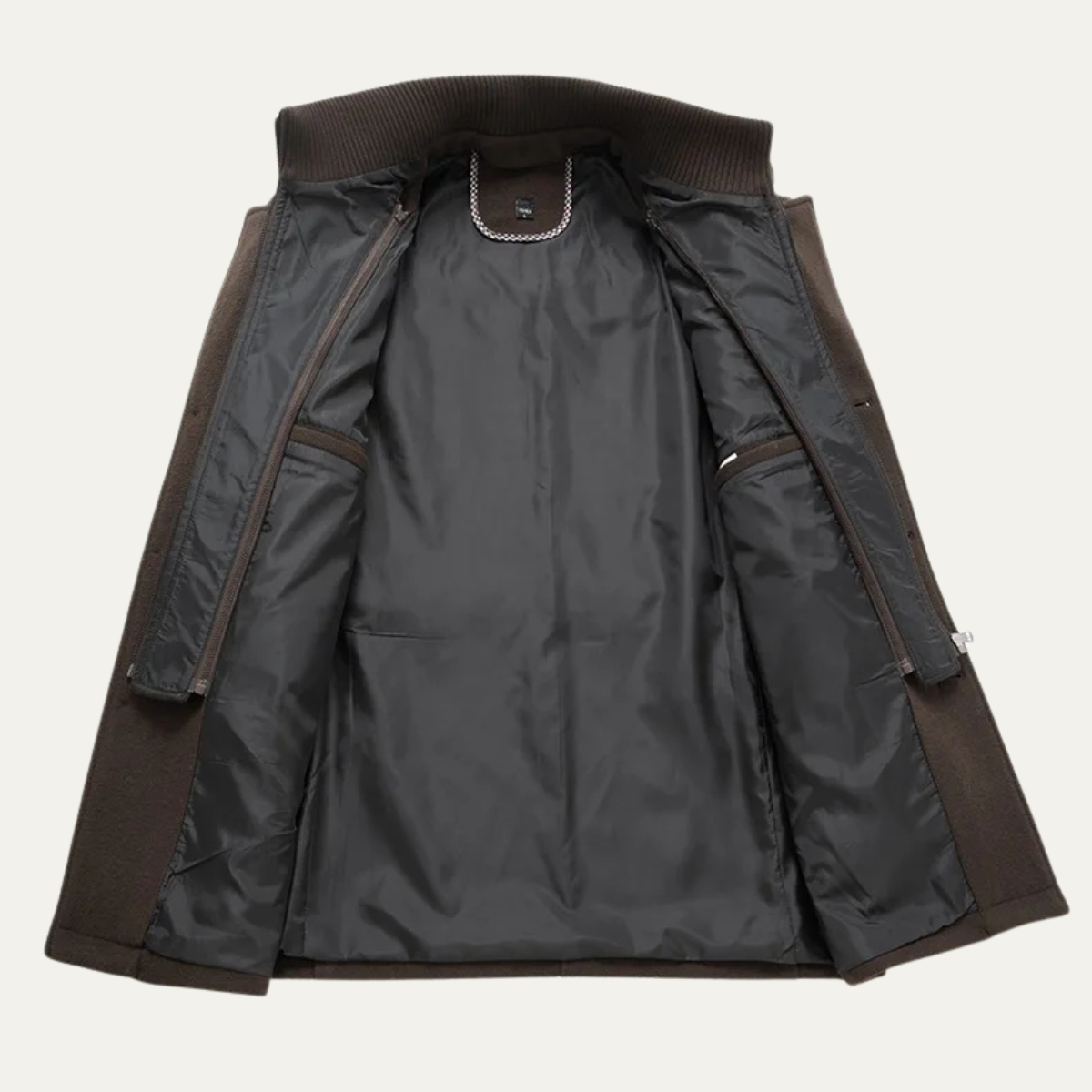 Men's Wool Blend Trench Coat Double Collar