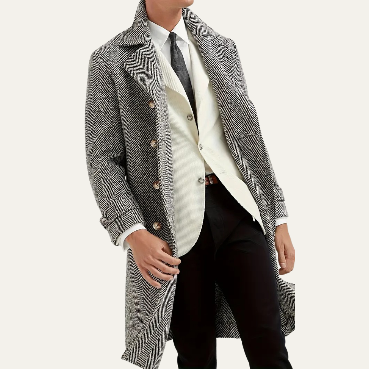 Men's Wool Blend Double Breasted Coat