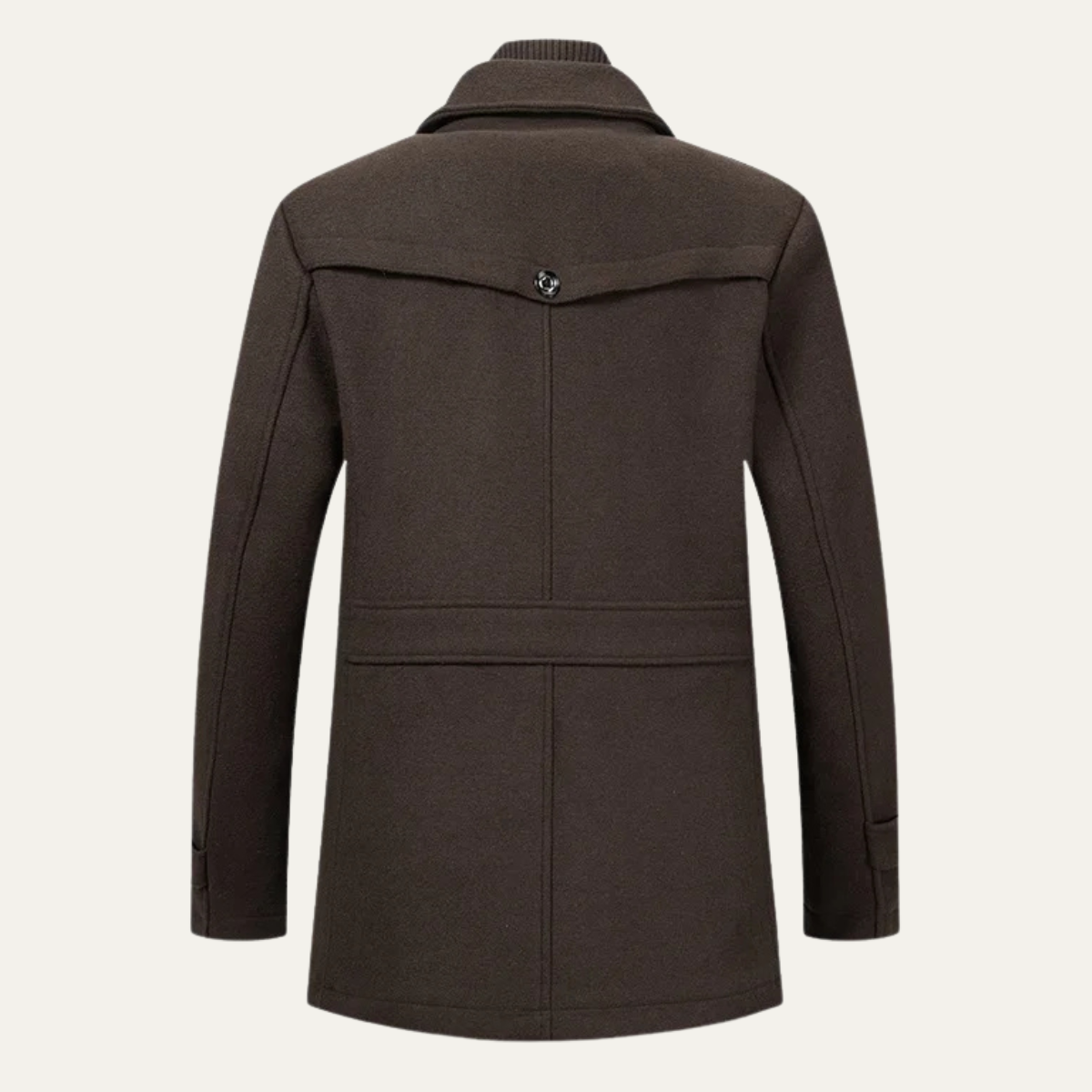Men's Wool Blend Trench Coat Double Collar