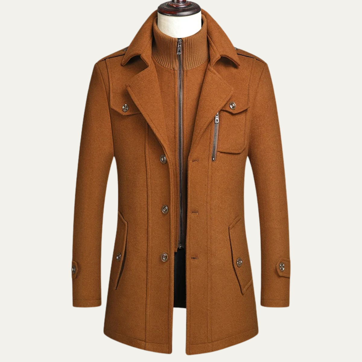 Ellendale Men's Wool Blend Long Overcoat