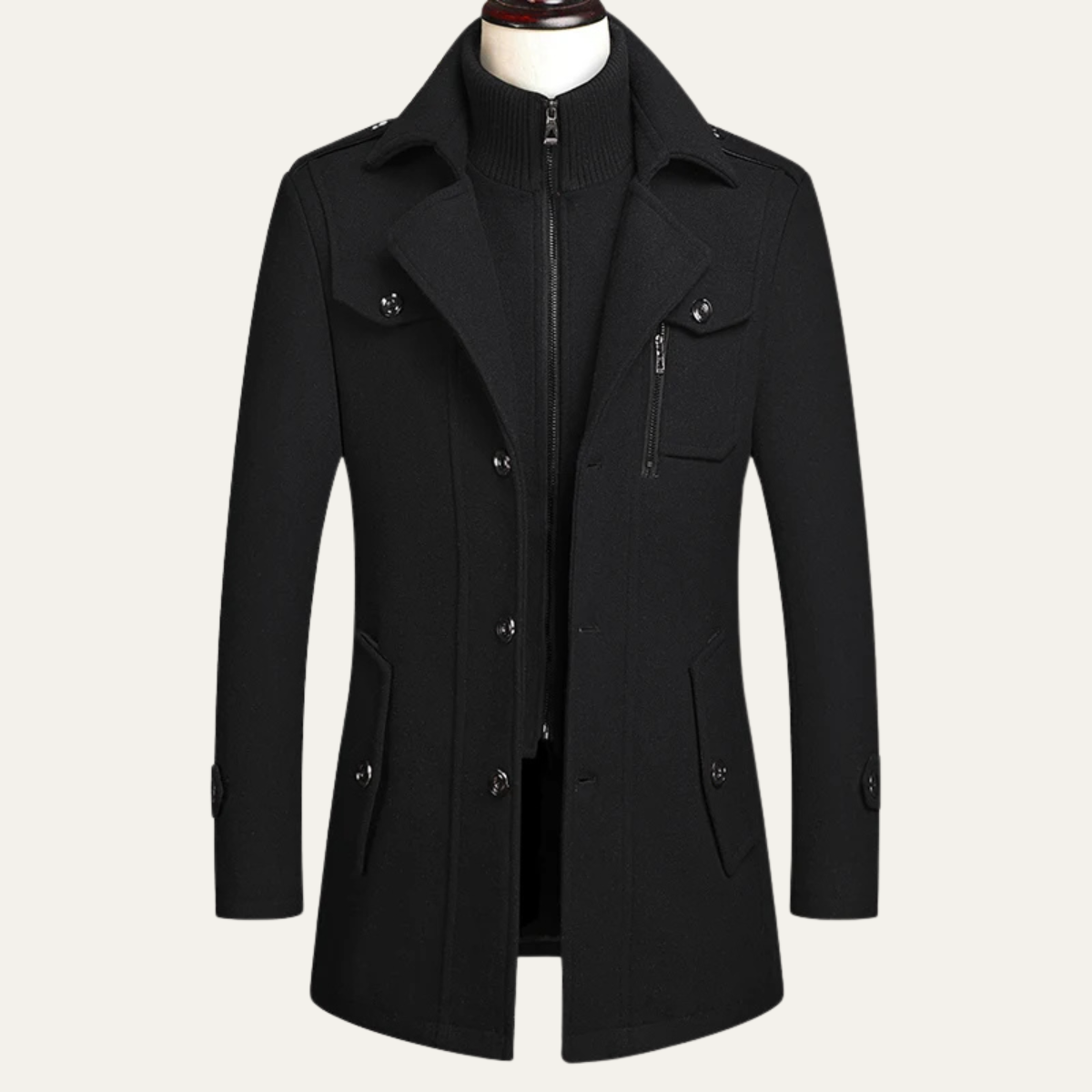 Ellendale Men's Wool Blend Long Overcoat