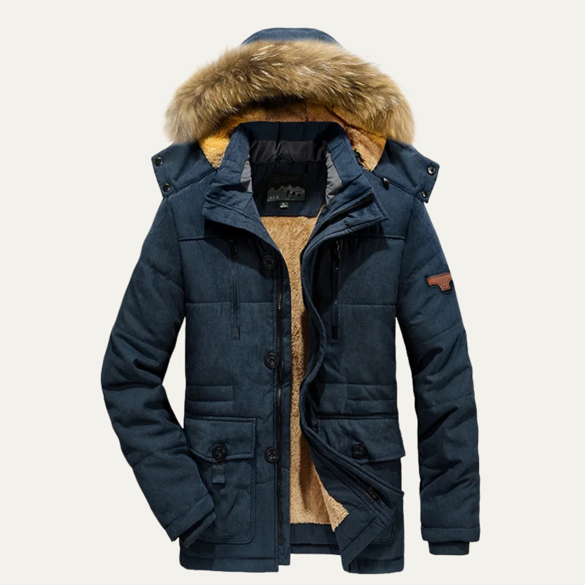 Men's Winter Parka Jacket Fleece Lining Warm