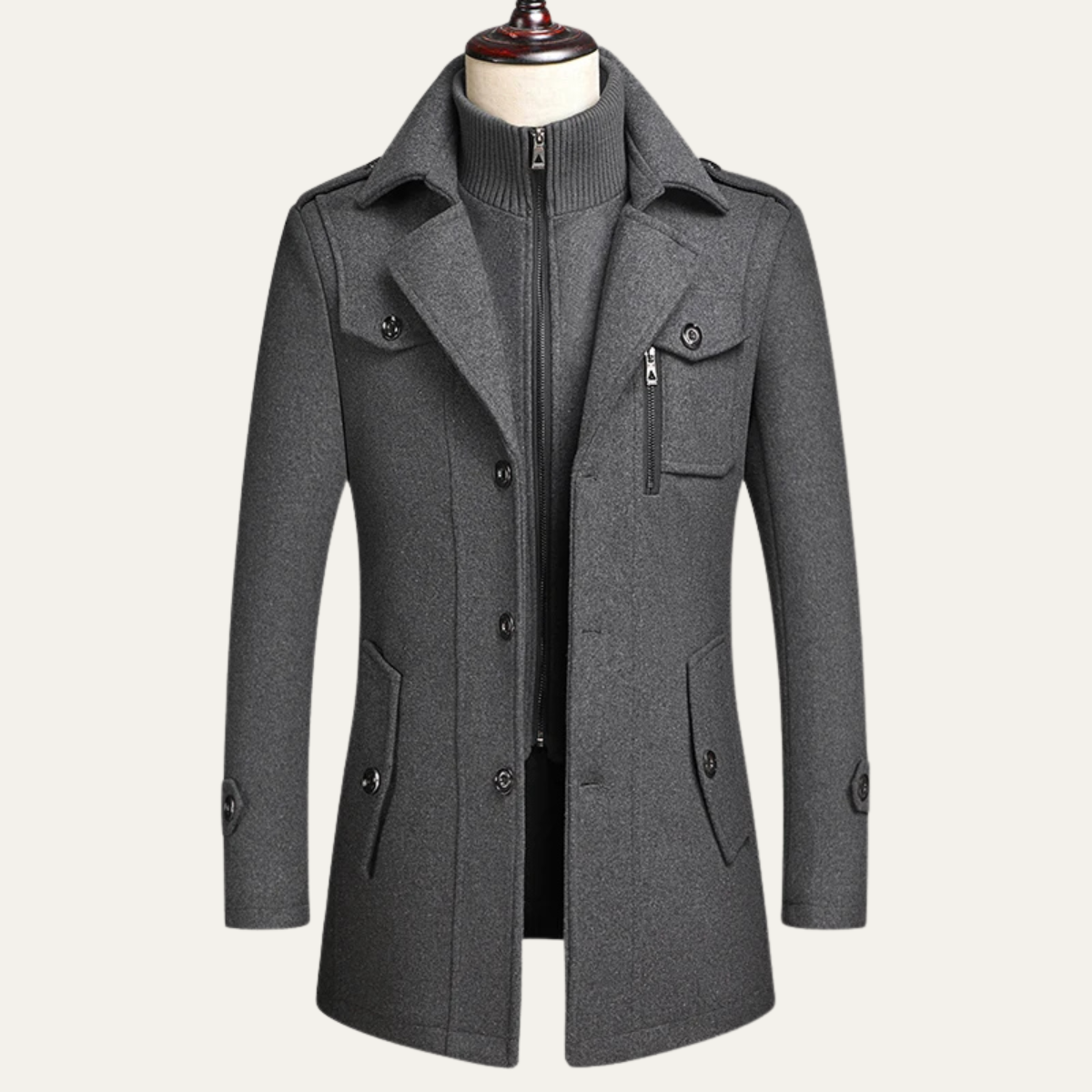 Ellendale Men's Wool Blend Long Overcoat