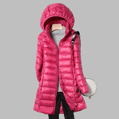 Women's Down Jacket Detachable Hood Waterproof Insulated