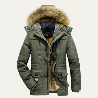 Men's Winter Parka Jacket Fleece Lining Warm
