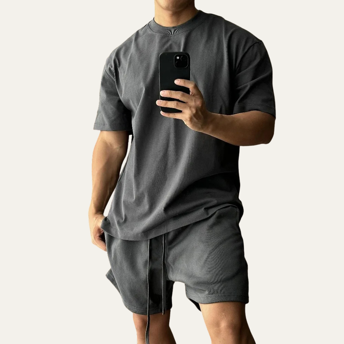 Men's Cotton Casual T Shirt And Shorts Set