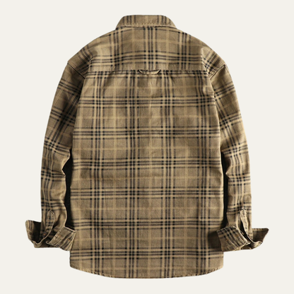 Men's Cotton Shirt Jacket Lightweight Checkered