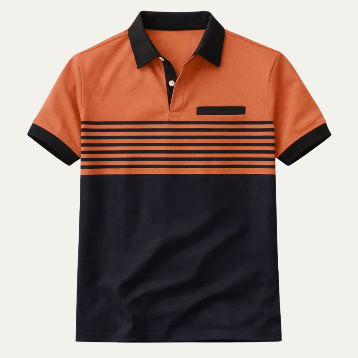 Men's Slim Fit Striped Polo Shirt - VibreMode