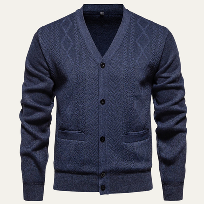 Murano Men's Slim Fit V-Neck Knitted Sweater