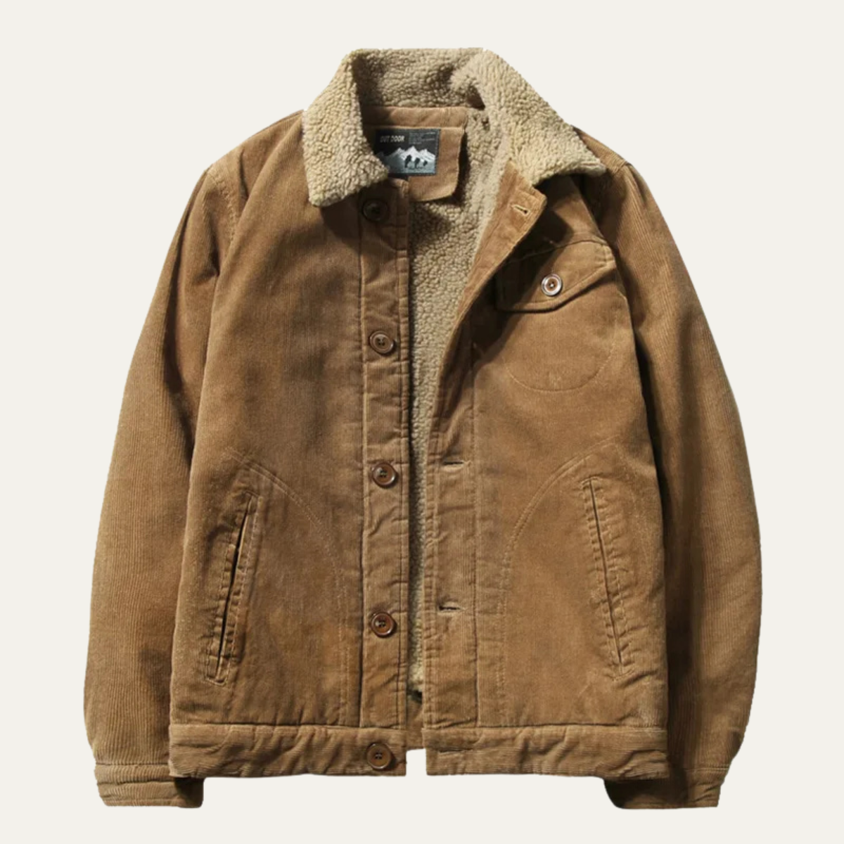 Montefalco Men's Corduroy Jacket Turn Down Collar - VibreMode