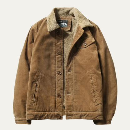 Montefalco Men's Corduroy Jacket Turn Down Collar - VibreMode