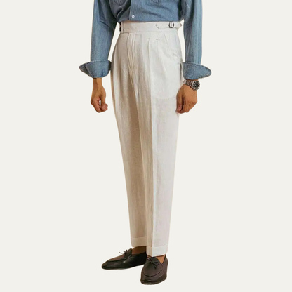 Men's Linen High Waist Dress Pants