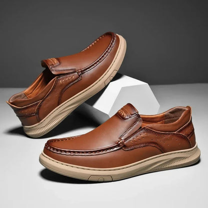 Men's Slip On Shoes Low Cut Leather