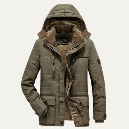 Men's Hooded Fleece Lined Winter Jacket