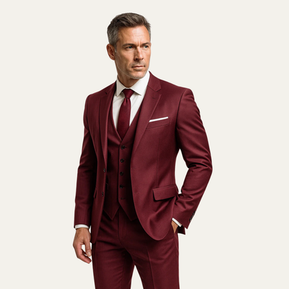 Men's 3 Piece Suit Set Wool Blazer Waistcoat Trousers