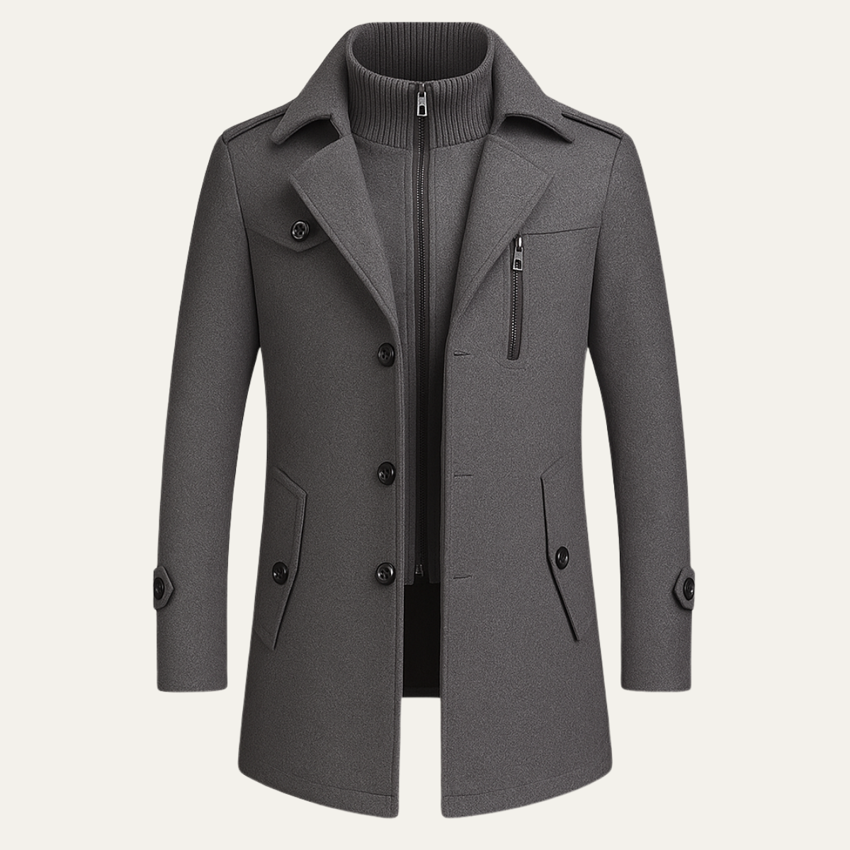 Ellendale Men's Wool Blend Long Overcoat