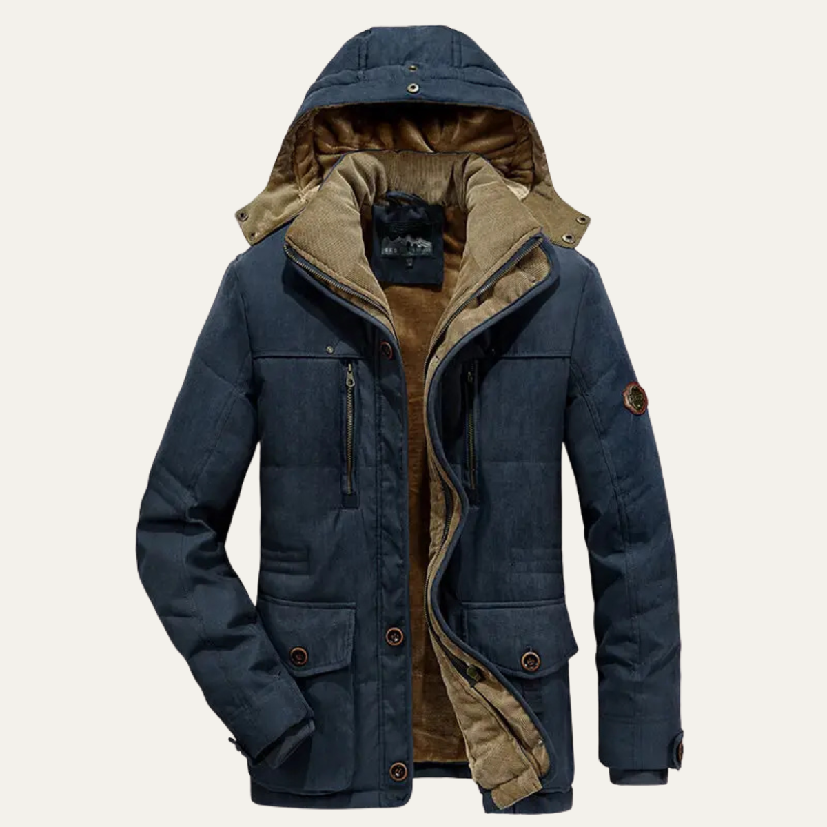 Men's Hooded Fleece Lined Winter Jacket