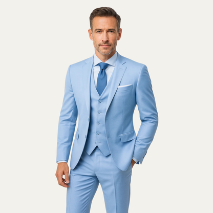 Men's 3 Piece Suit Set Wool Blazer Waistcoat Trousers