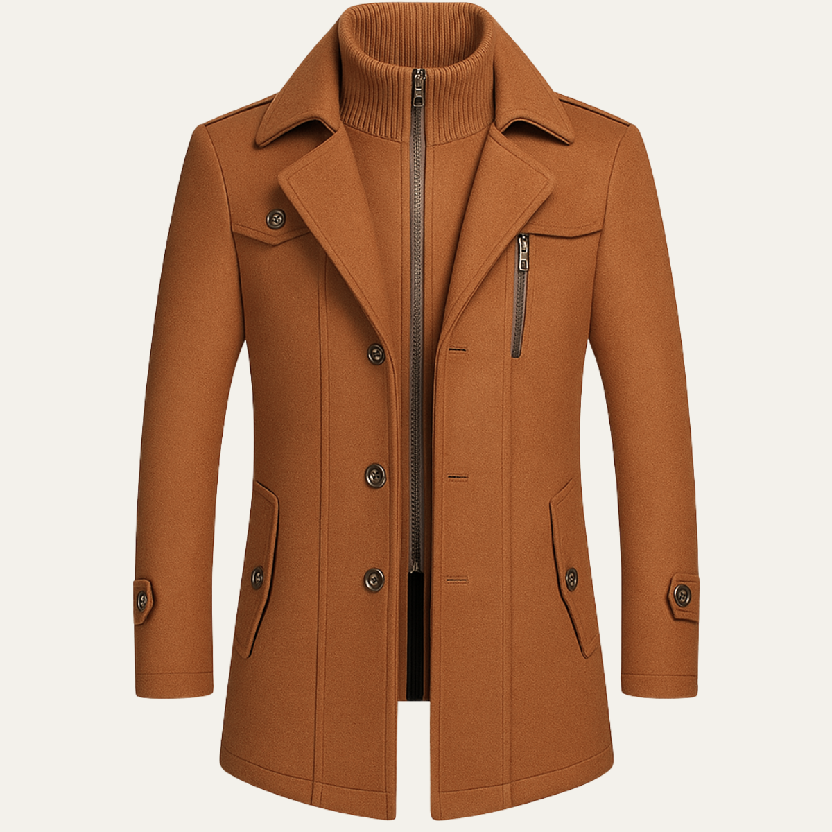 Ellendale Men's Wool Blend Long Overcoat - VibreMode