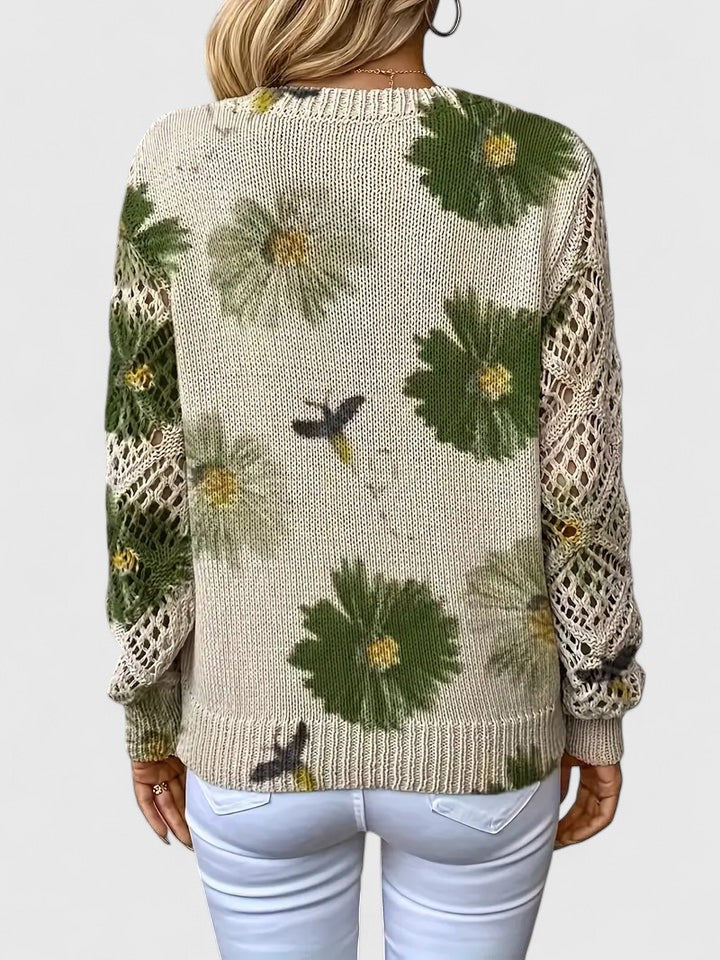 Elegant Women's Floral Pattern Sweater