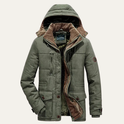 Men's Hooded Fleece Lined Winter Jacket