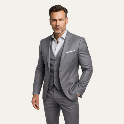 Men's 3 Piece Suit Set Wool Blazer Waistcoat Trousers
