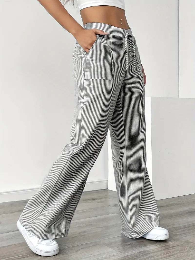 Comfortable Loose Fit Striped Pants