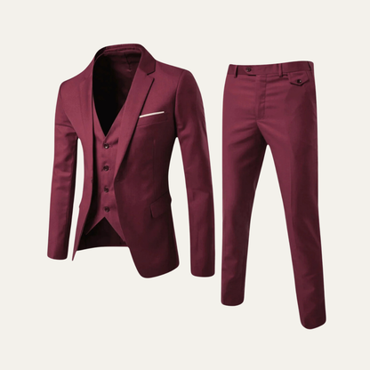 Men's 3 Piece Suit Set Wool Blazer Waistcoat Trousers