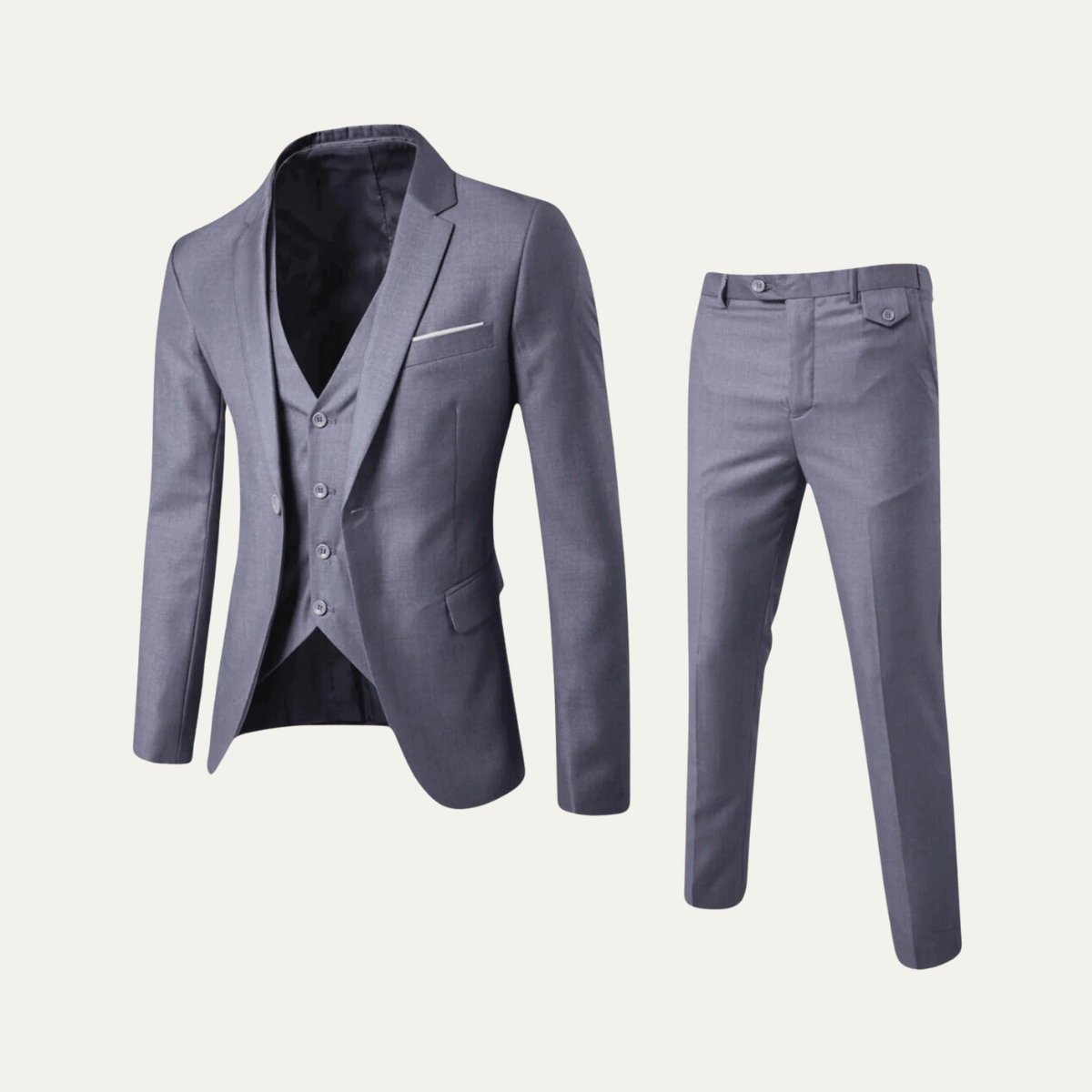 Men's 3 Piece Suit Set Wool Blazer Waistcoat Trousers