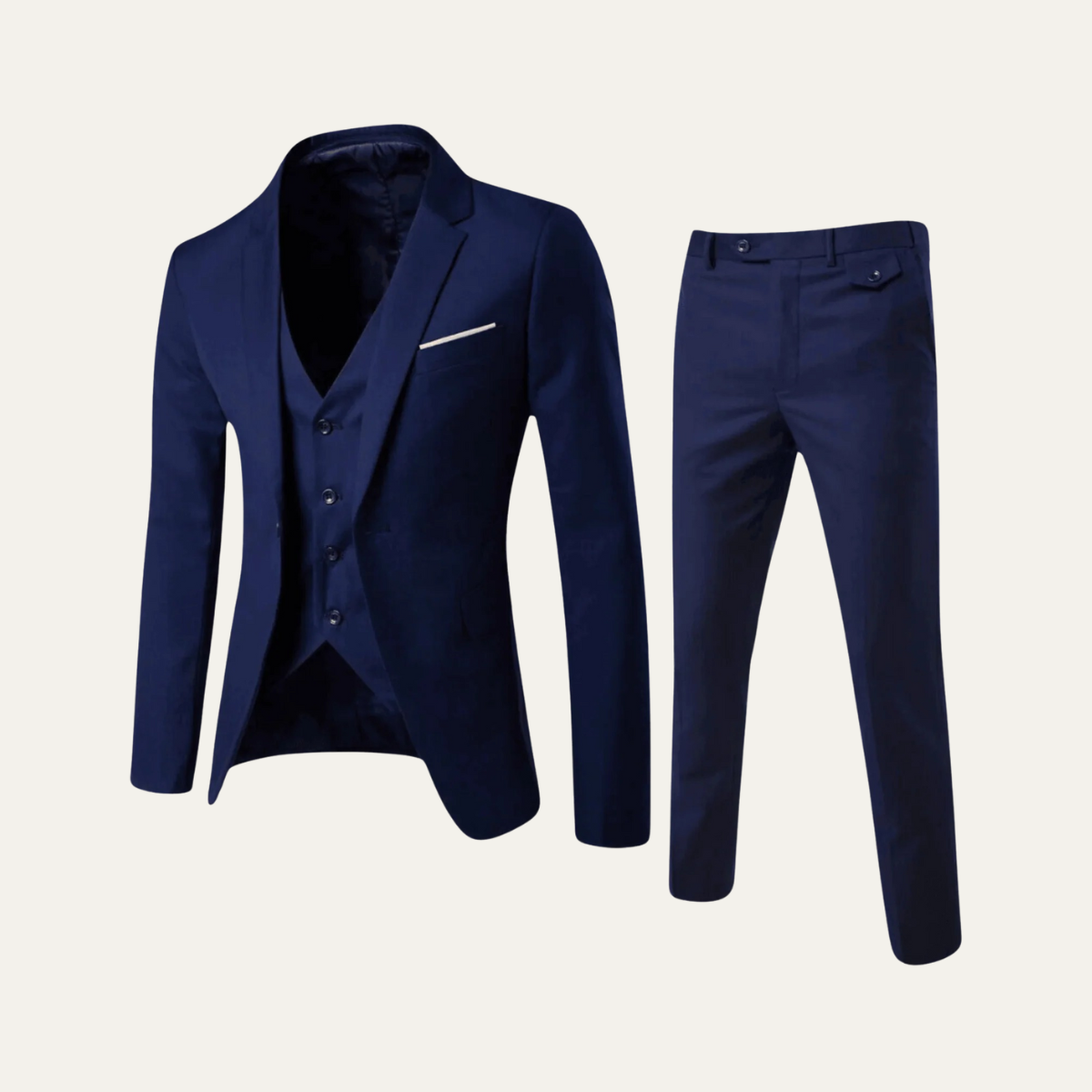 Men's 3 Piece Suit Set Wool Blazer Waistcoat Trousers