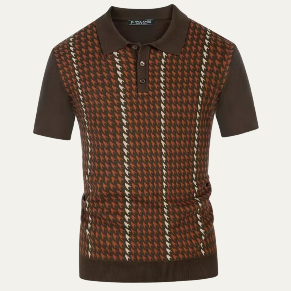 Amarone Men's Polo Shirt Contrast Pattern Knit