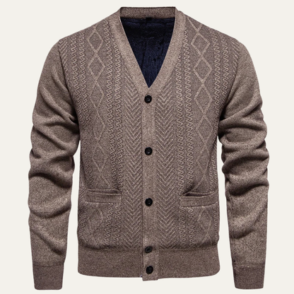 Murano Men's Slim Fit V-Neck Knitted Sweater - VibreMode