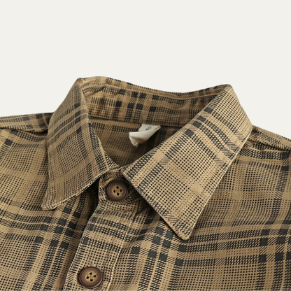 Men's Cotton Shirt Jacket Lightweight Checkered