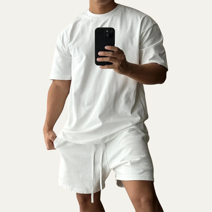 Men's Cotton Casual T Shirt And Shorts Set