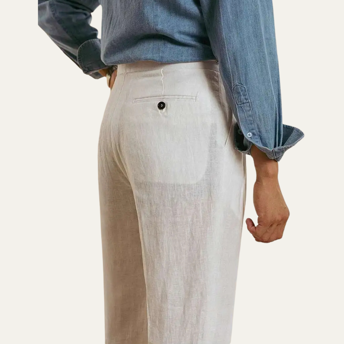 Men's Linen High Waist Dress Pants
